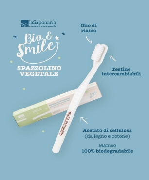 Spazzolino fibra vegetale setole morbide