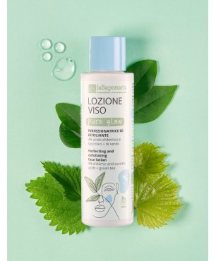 tonico esfoliante con acido shikimico e succinico, bardana, ortica e hamamelis