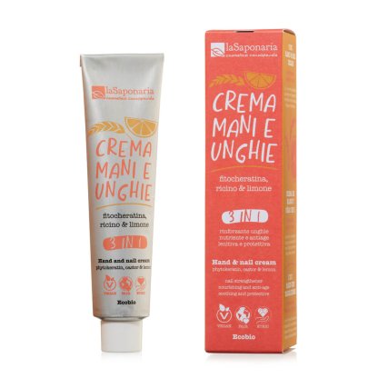 Crema mani e unghie 3 IN 1 - Fitocheratina, ricino & limone