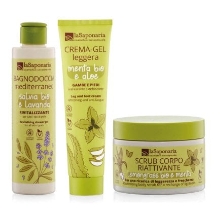 Kit corpo fresco - Bagnodoccia + Scrub corpo + Crema Leggera