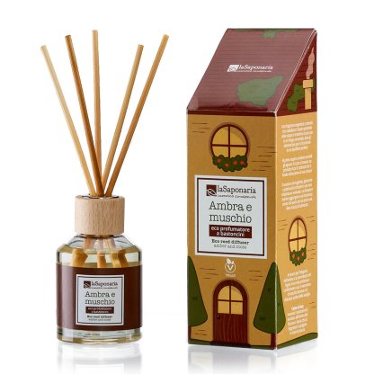 Eco profumatore a bastoncini - Ambra e muschio Eco profumatore a bastoncini - Ambra e muschio